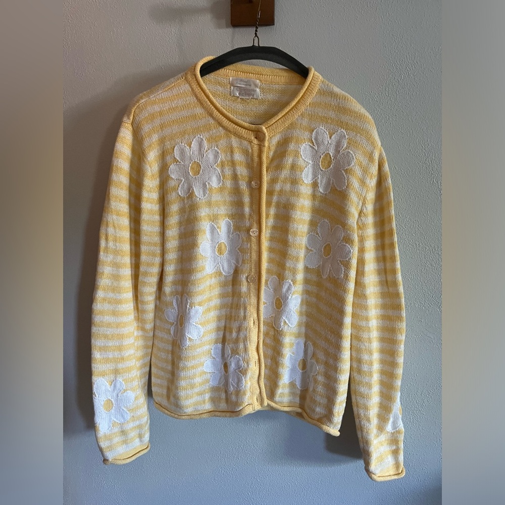 Vintage Stripped Daisy Cardigan